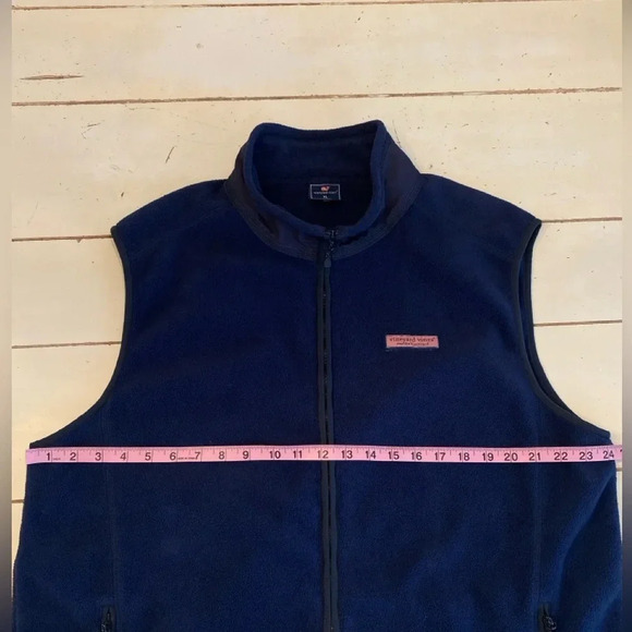 Vineyard Vines Men’s Tech Fleece Harbor Vest Navy Blue Full Zip Size XL Fall - Picture 4 of 8